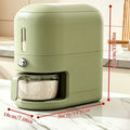 5/10 lb Sealed Rice & Grain Storage Bucket with One-Button Dispensing, Measuring cup, Transparent Window & Removable Lid