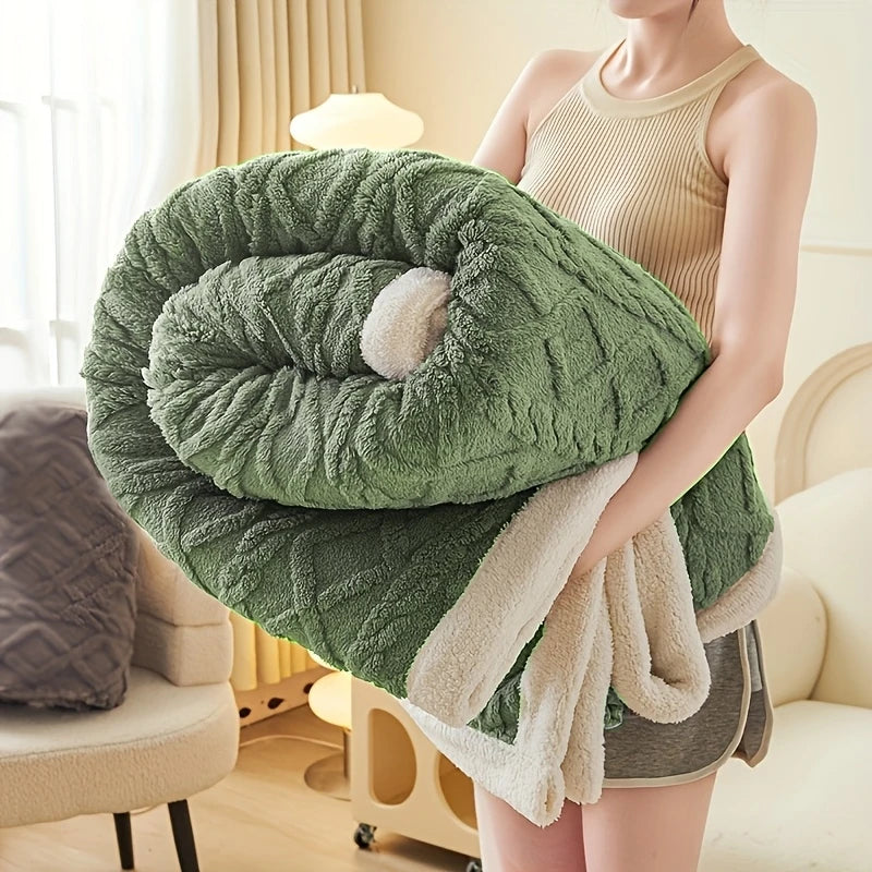 Faux Rabbit Fur Weighted Blanket 3Kg Soft Sherpa All-Season Sleep Blanket