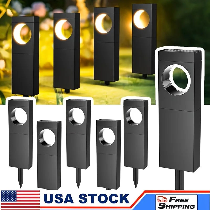 Solar Pathway Outdoor waterproof  Lights Bright Moon Auto On/Off