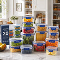 40 Pcs BPA-Free Food Storage Containers with Lids - Reusable Airtight Plastic Meal Prep Set