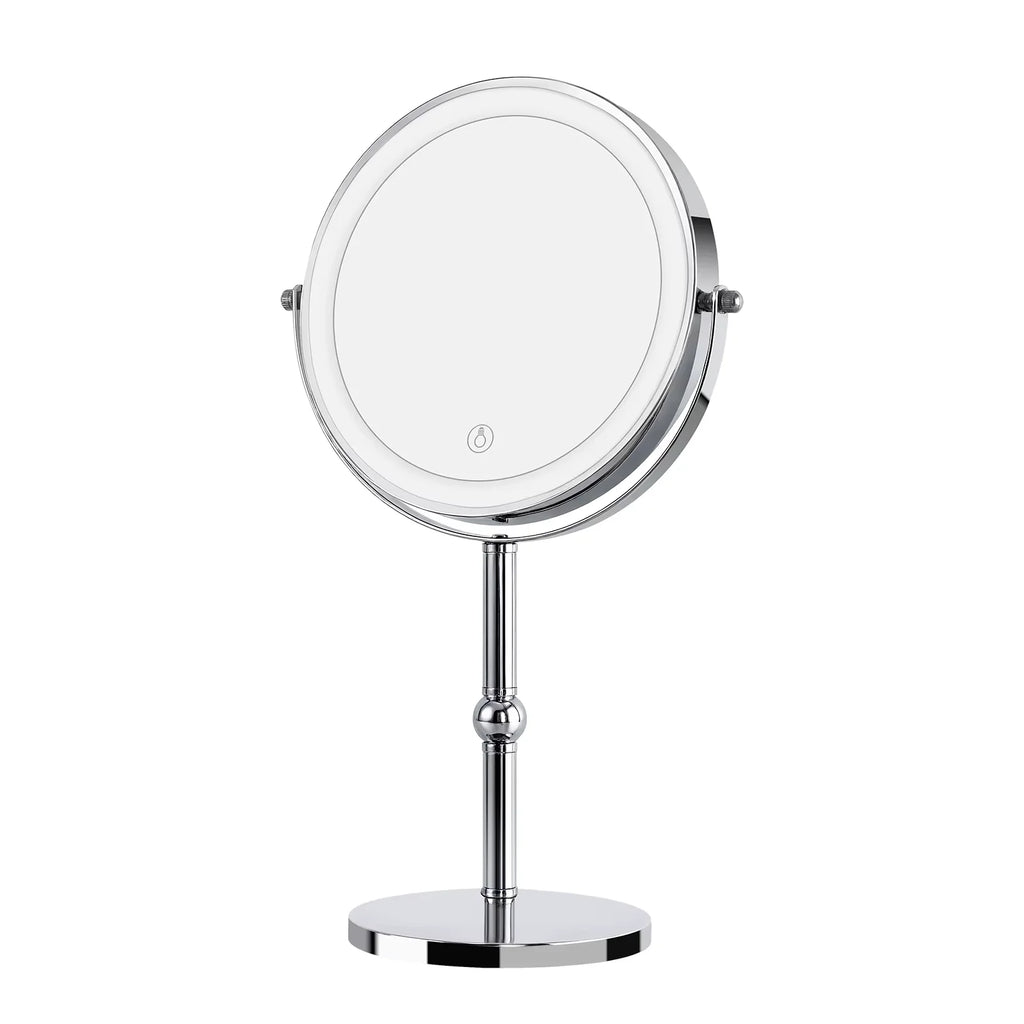 Lighted Makeup tabletop  vanity Mirror ,1x/10xTrue HD Magnifying  Touch Control, 360°Rechargeable