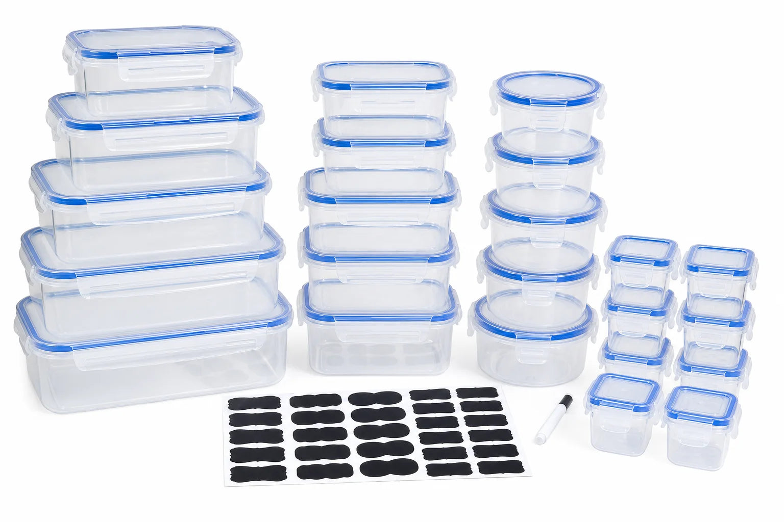 40 Pcs BPA-Free Food Storage Containers with Lids - Reusable Airtight Plastic Meal Prep Set