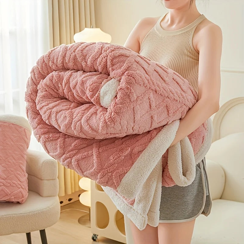 Faux Rabbit Fur Weighted Blanket 3Kg Soft Sherpa All-Season Sleep Blanket