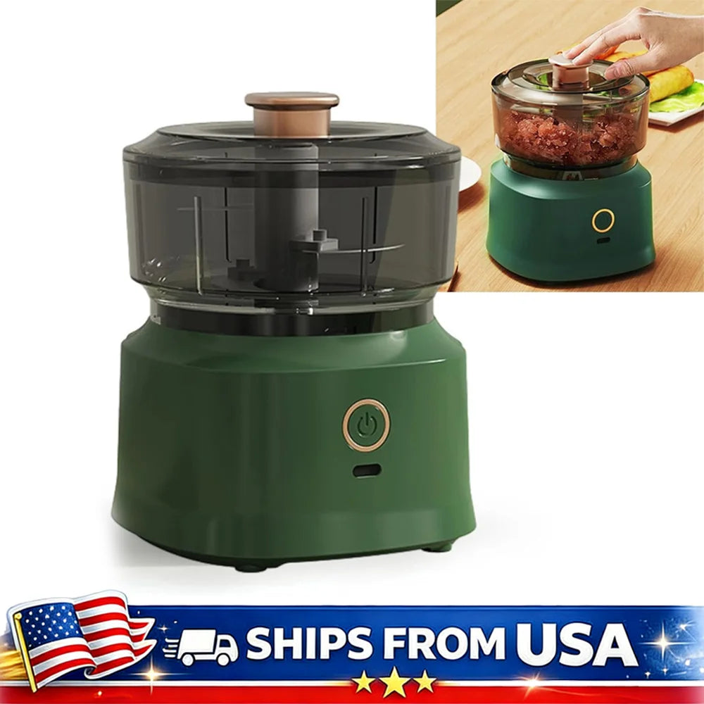 Electric Mini Food Chopper USB Rechargeable Garlic Onion Meat Grinder 350ML Portable