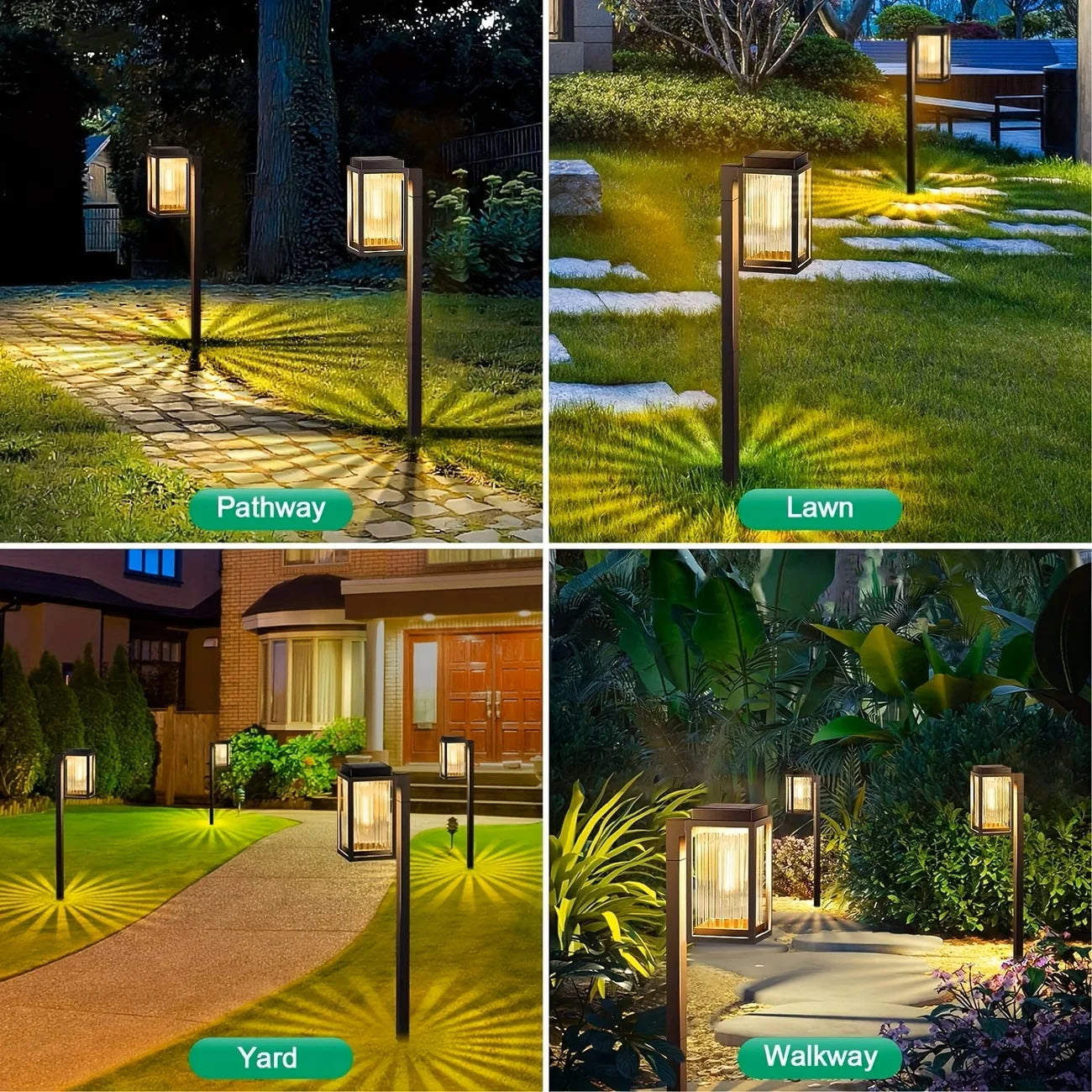 2/6 Pack Solar Pathway Garden Lights  Waterproof Landscape