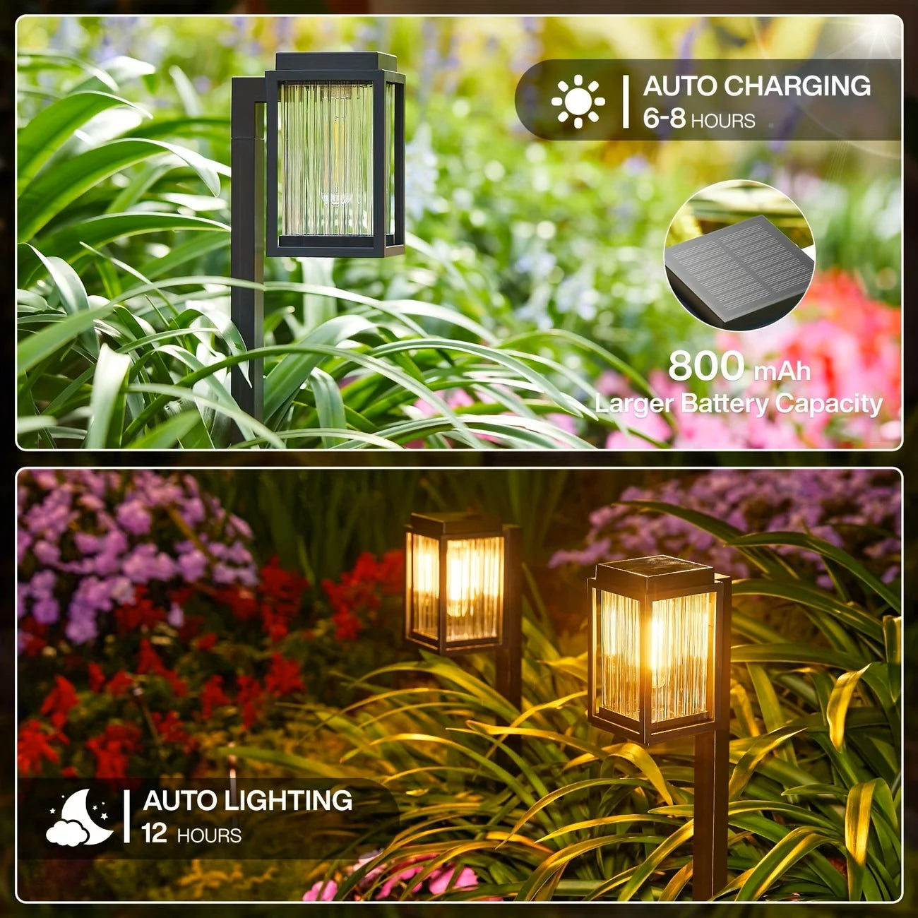 2/6 Pack Solar Pathway Garden Lights  Waterproof Landscape