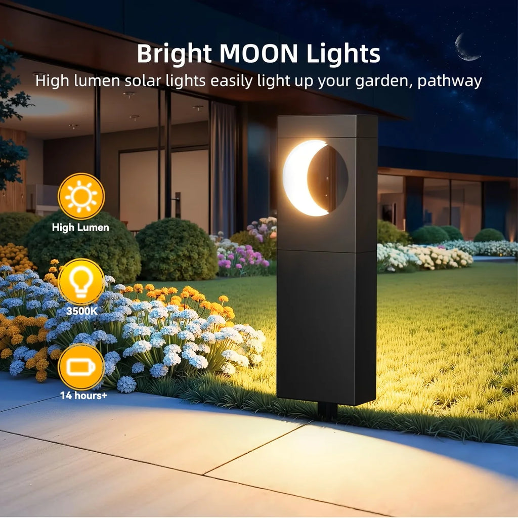 Solar Pathway Outdoor waterproof  Lights Bright Moon Auto On/Off
