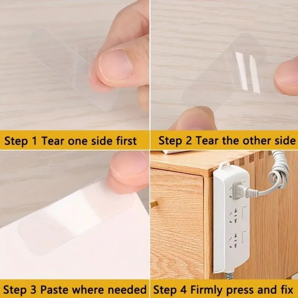 2 Boxes/120 Pieces of Transparent Double-sided Reusable Tape,  Without Residue,
