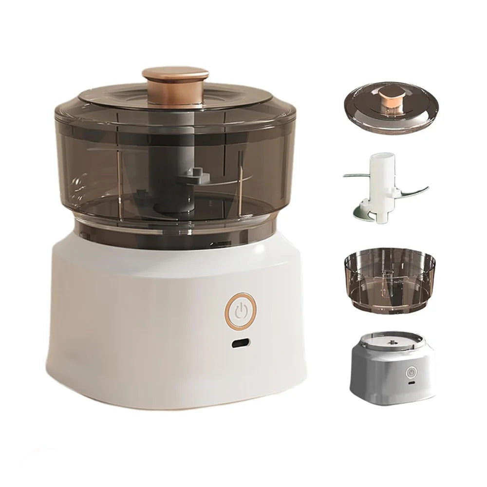 Electric Mini Food Chopper USB Rechargeable Garlic Onion Meat Grinder 350ML Portable