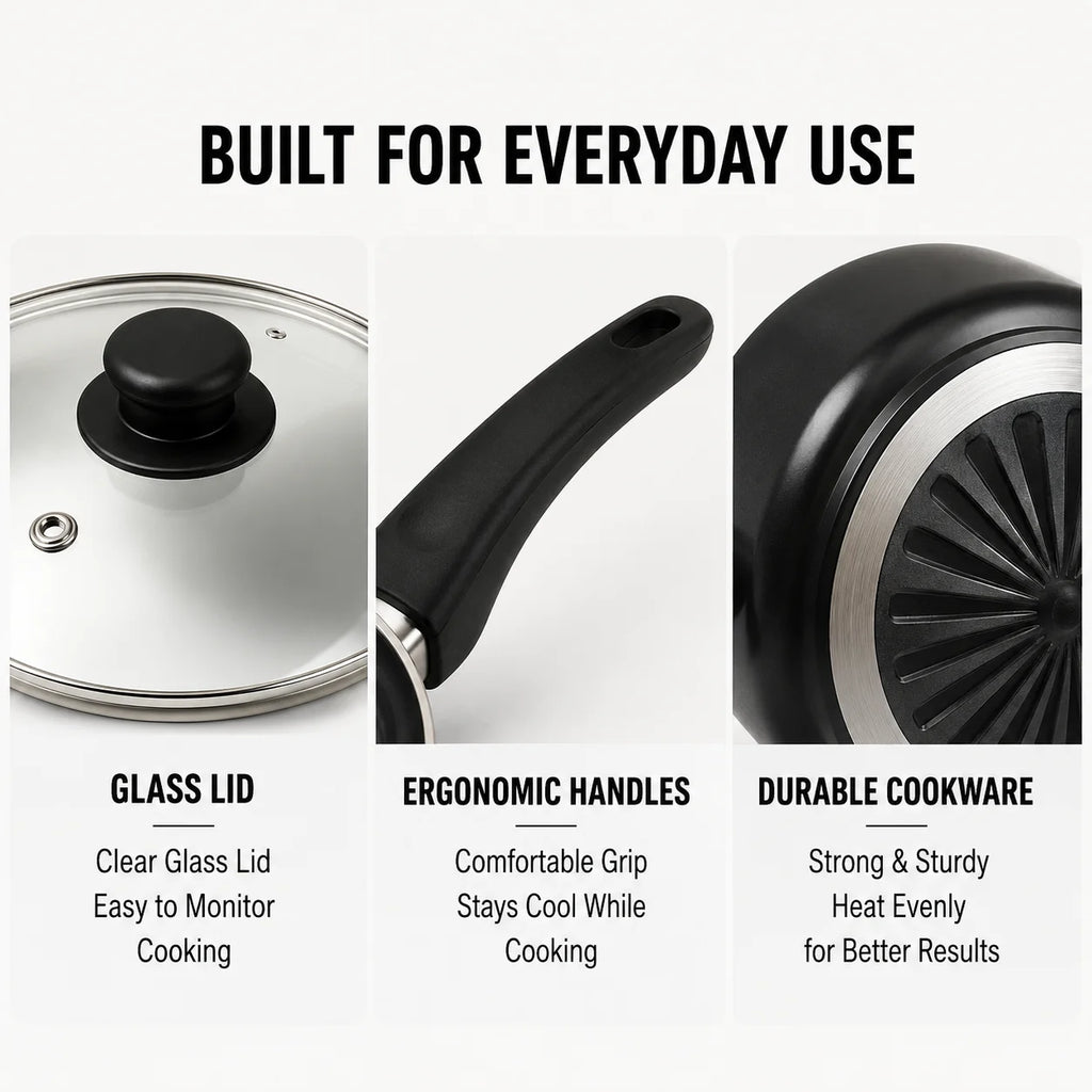 Nonstick Cookware Set,  with Lids, and Utensils