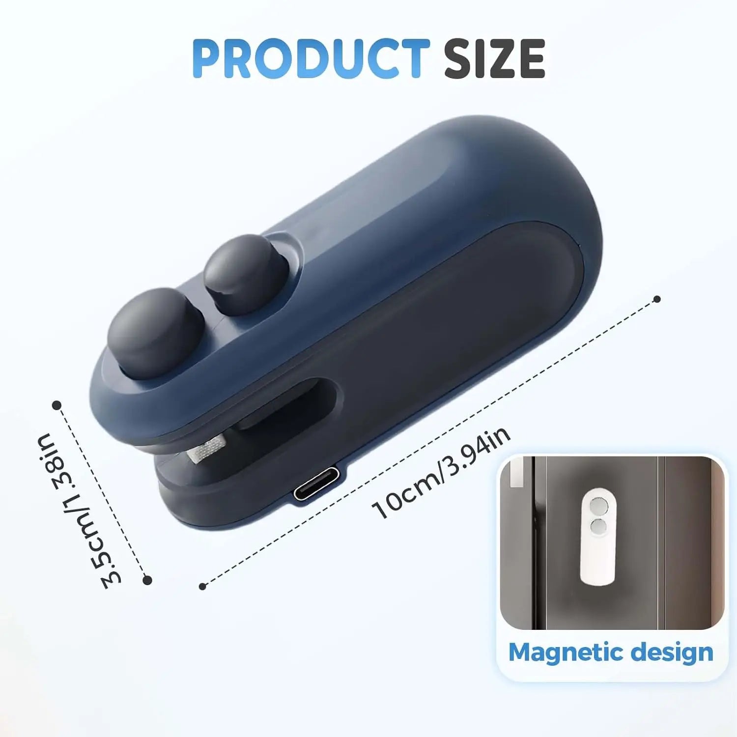 Mini Bag portable Sealer, with Cutter and Magnet, Vacuum Handheld Bag Sealer for  Chips & Plastic Bags