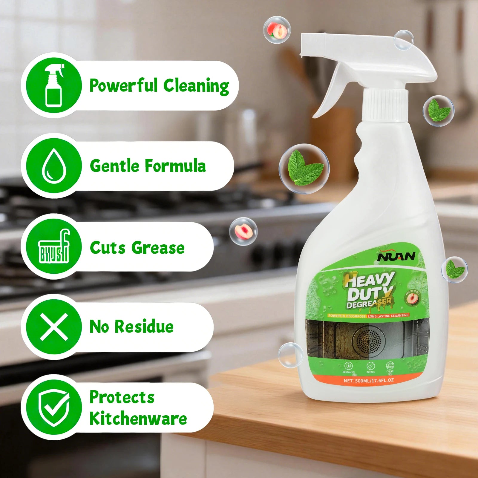 Kitchen Hood  Degreaser Spray for Stove Oven Range  Cooktop Removes Oil Stains Fast