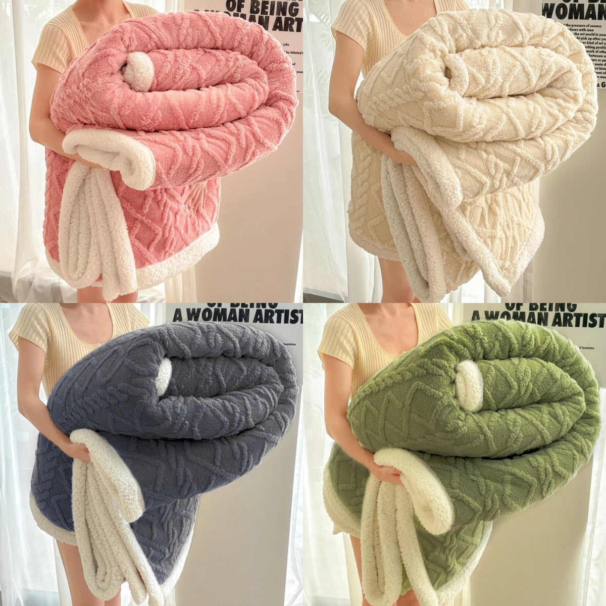 Faux Rabbit Fur Weighted Blanket 3Kg Soft Sherpa All-Season Sleep Blanket