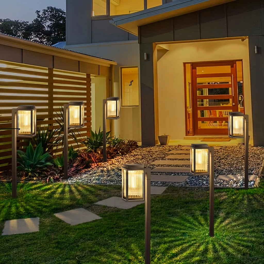2/6 Pack Solar Pathway Garden Lights  Waterproof Landscape