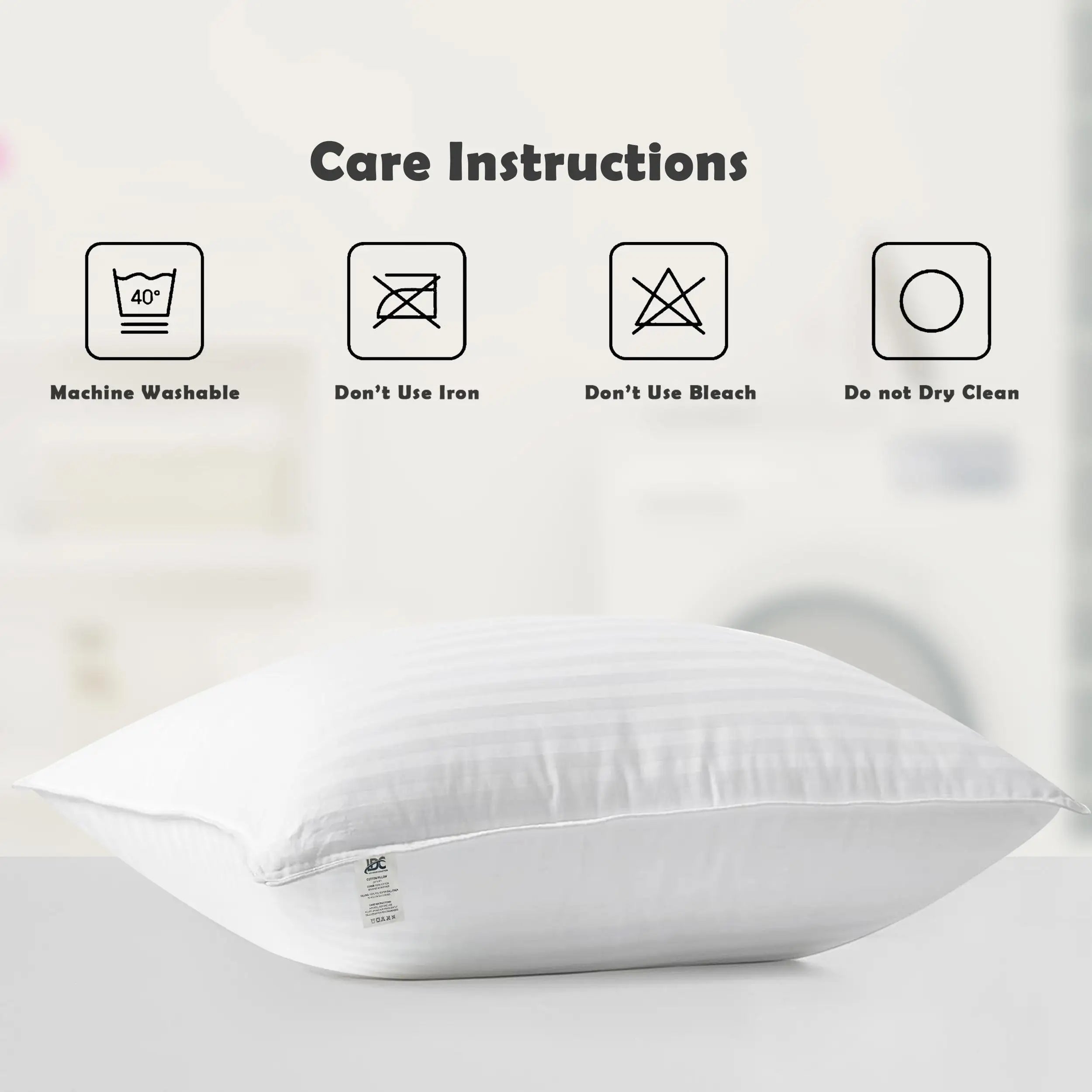 LUX Décor Hotel Stripe Pillows Set of 2 – Down Soft Alternative Bed Pillows