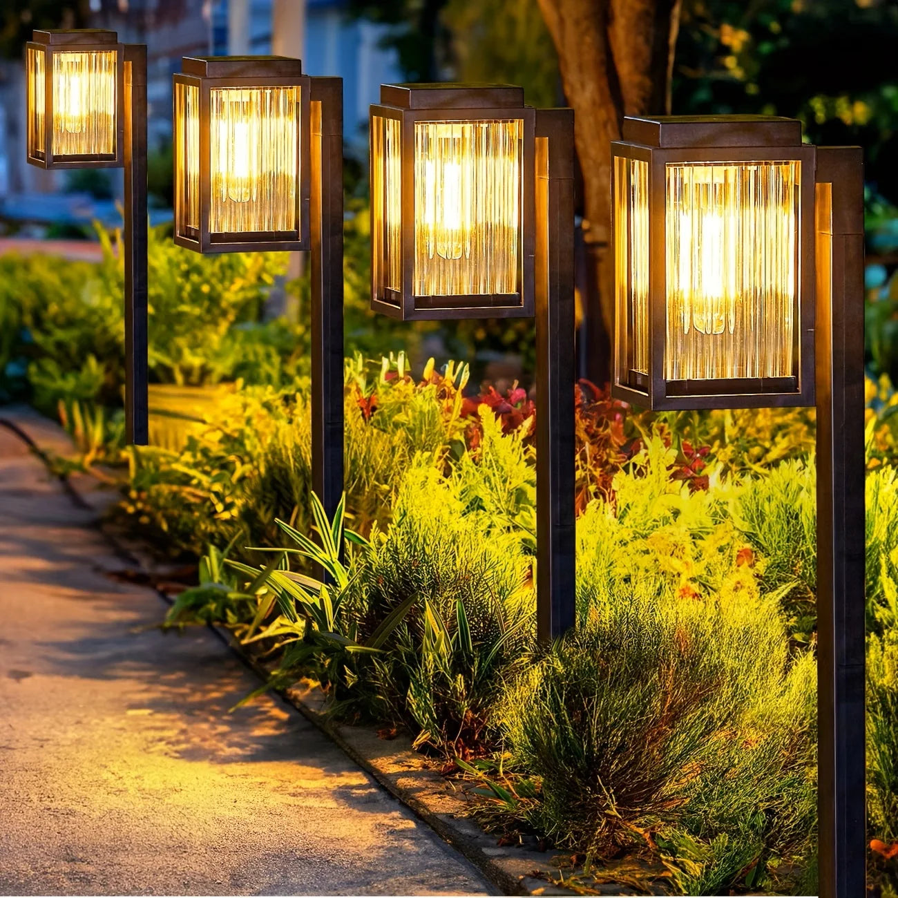 2/6 Pack Solar Pathway Garden Lights  Waterproof Landscape