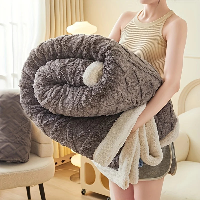 Faux Rabbit Fur Weighted Blanket 3Kg Soft Sherpa All-Season Sleep Blanket