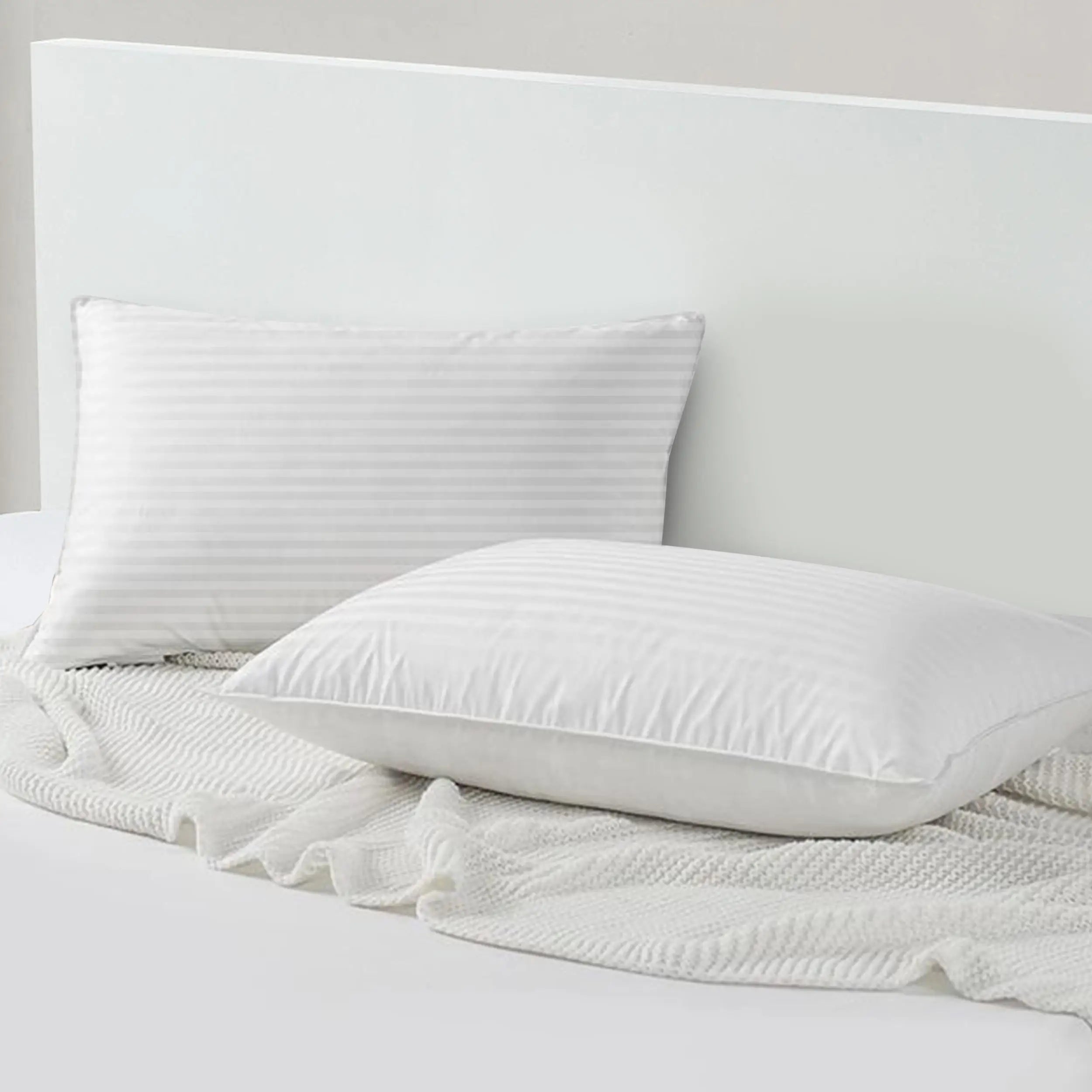 LUX Décor Hotel Stripe Pillows Set of 2 – Down Soft Alternative Bed Pillows