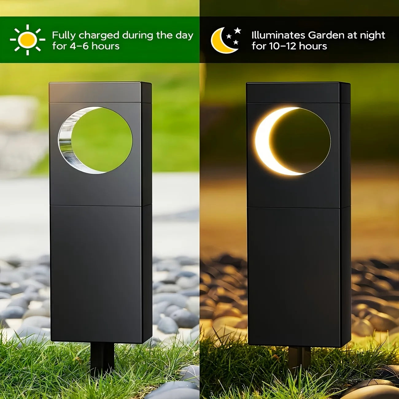 Solar Pathway Outdoor waterproof  Lights Bright Moon Auto On/Off