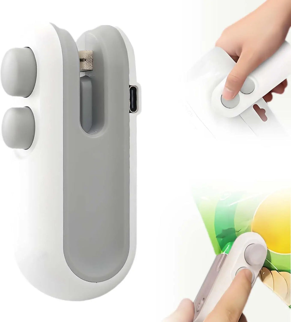 Mini Bag portable Sealer, with Cutter and Magnet, Vacuum Handheld Bag Sealer for  Chips & Plastic Bags
