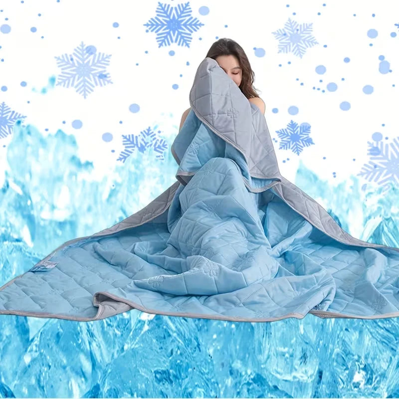 Cooling Blanket for Hot Sleepers, Dual-Sided  Lightweight Summer Blanket, Geometric Pattern