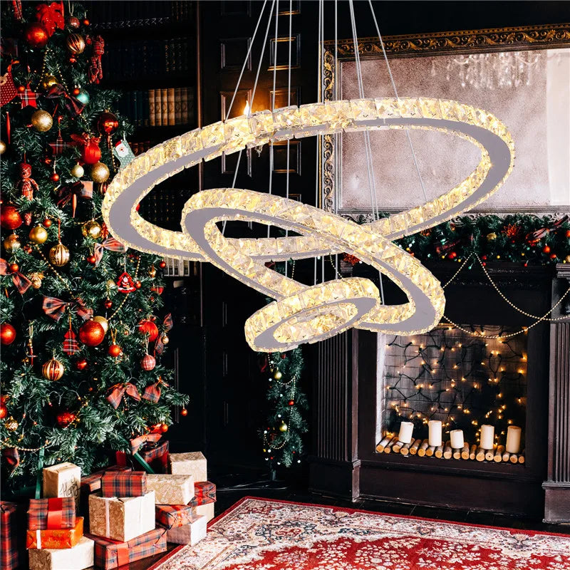 Modern Crystal LED Pendant  Chandelier-   Nordic Ceiling Light for Living & Dining Room