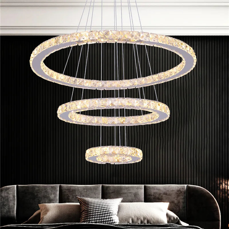 Modern Crystal LED Pendant  Chandelier-   Nordic Ceiling Light for Living & Dining Room