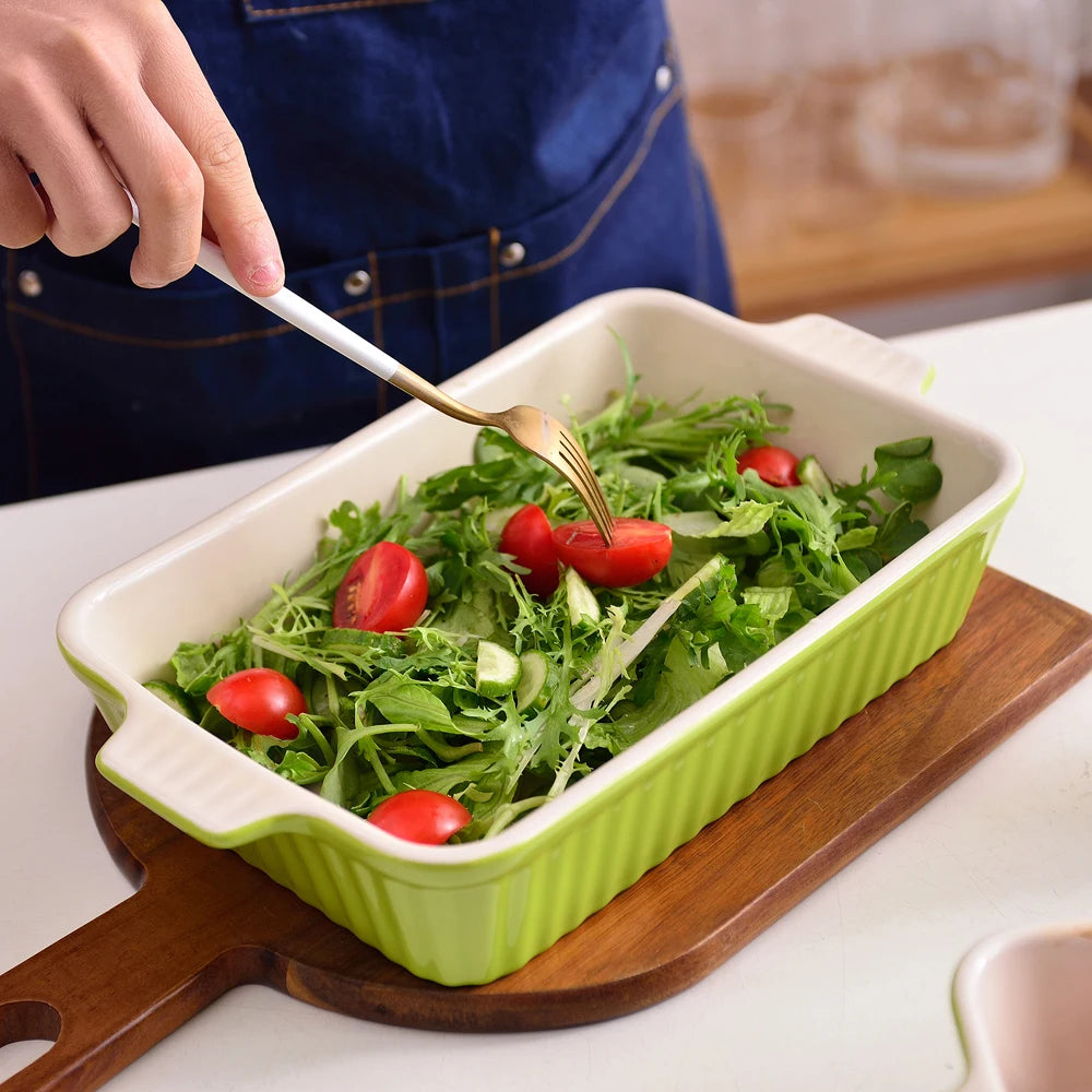 4-Piece Table Baking Dish Set with Ceramic Handle Oven (9"/11"/12"/13.3")