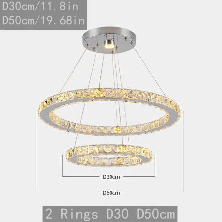 Modern Crystal LED Pendant  Chandelier-   Nordic Ceiling Light for Living & Dining Room