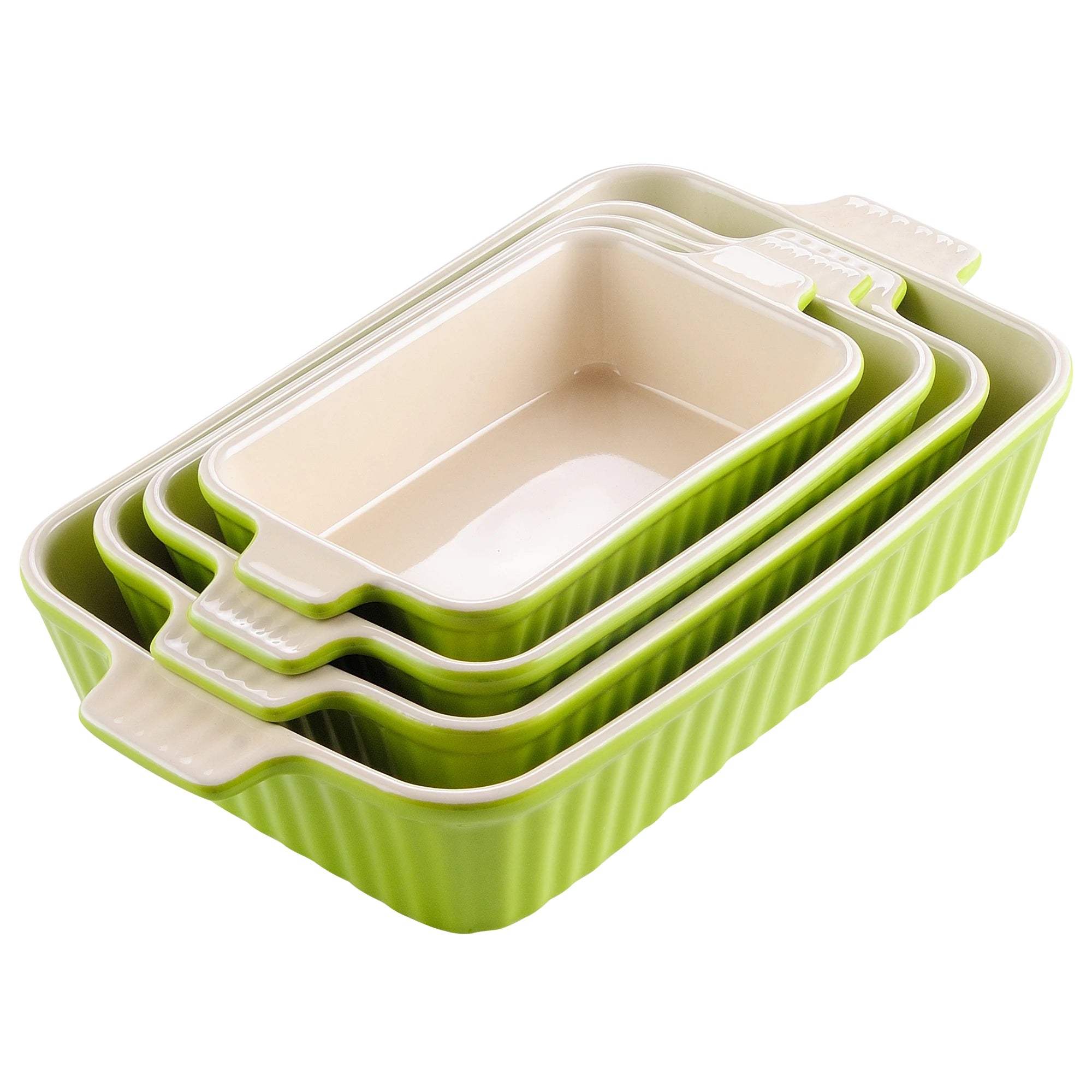 4-Piece Table Baking Dish Set with Ceramic Handle Oven (9"/11"/12"/13.3")