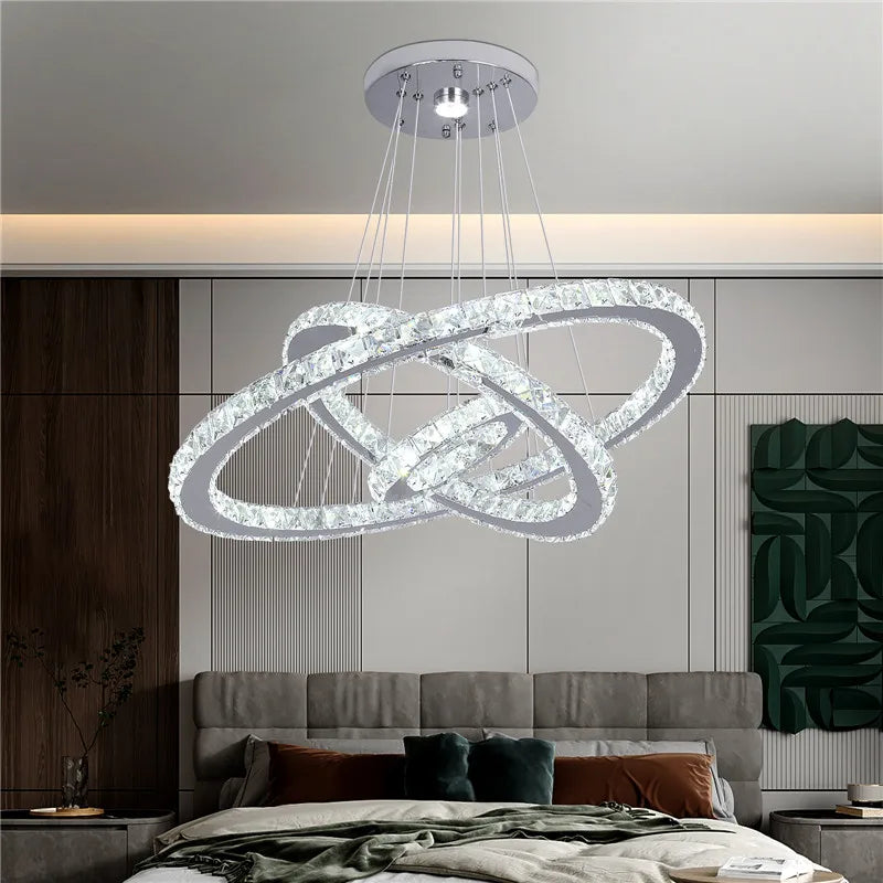 Modern Crystal LED Pendant  Chandelier-   Nordic Ceiling Light for Living & Dining Room