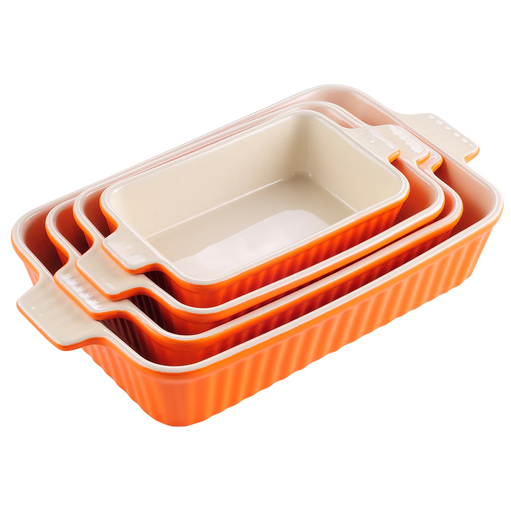 4-Piece Table Baking Dish Set with Ceramic Handle Oven (9"/11"/12"/13.3")