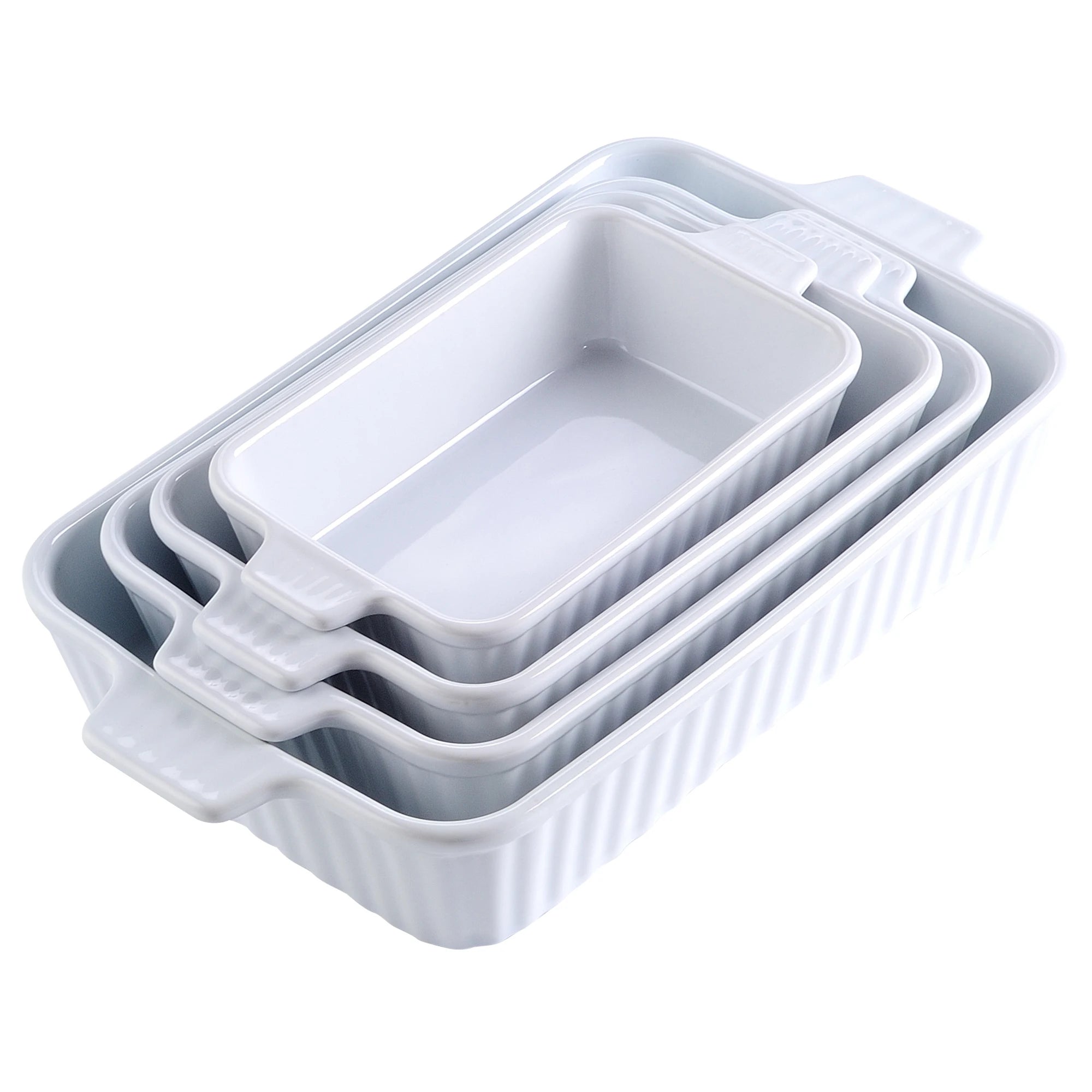 4-Piece Table Baking Dish Set with Ceramic Handle Oven (9"/11"/12"/13.3")