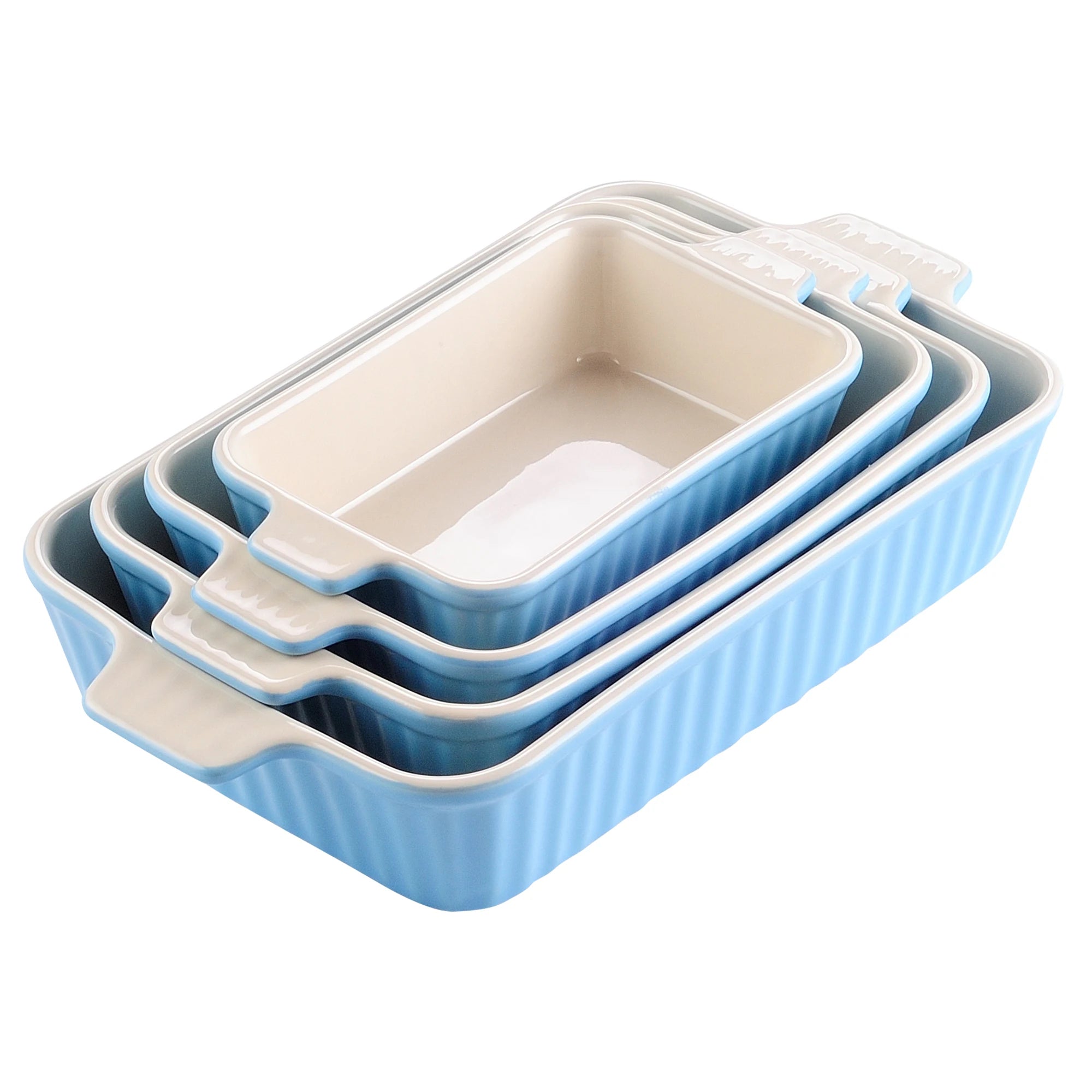 4-Piece Table Baking Dish Set with Ceramic Handle Oven (9"/11"/12"/13.3")