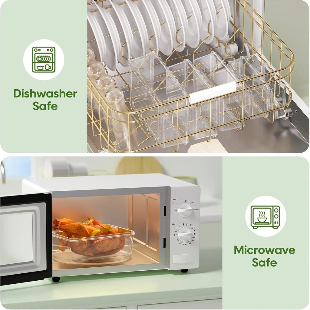 40pcs Food Storage Containers with Lids Airtight (20 Lids &20 Containers) - Leakproof