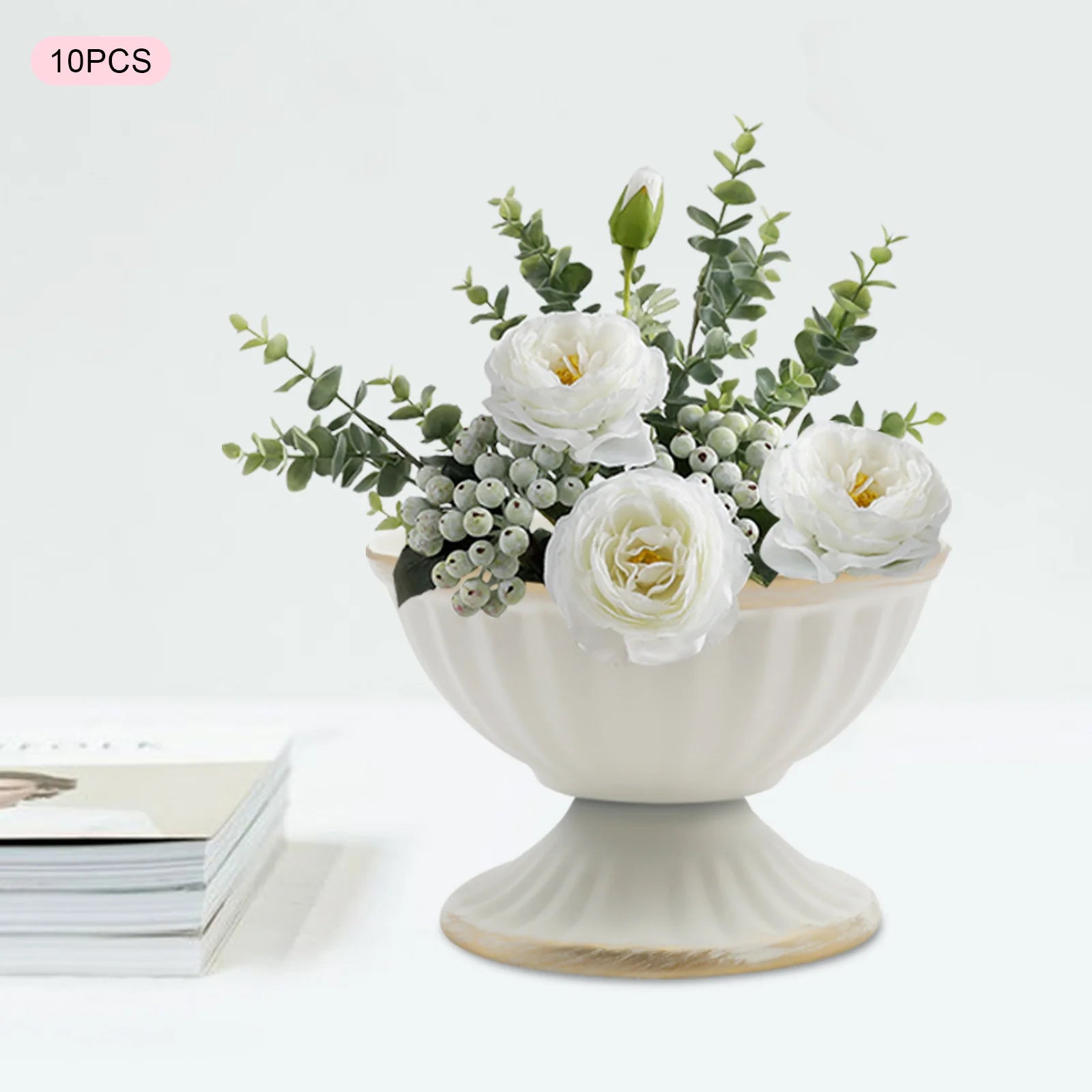 10 PCS Mini Vase Bright Golden Metal ,  Flower Arrangement
