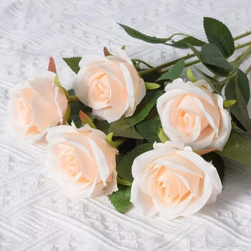 1/5/10/20pcs Artificial  Realistic Fake Rose Flowers