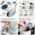 Non-Toxic Ceramic Nonstick  Cookware Set – Triple-Layer with Lids, PFAS