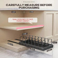 Pull-Out Pot And Pan Organizer, 10 Adjustable Dividers, , No Drill, Heavy Duty, Expandable,  16.93-23.23 Inches,