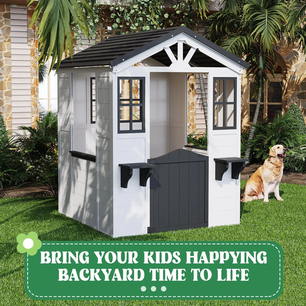 Wooden Play House for Kids,  Outdoor Cottage, Cedar