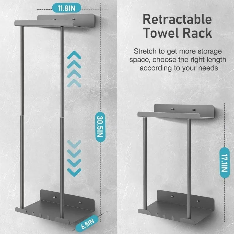 Wall-Mounted Bathroom Towel Rack & Roll Holder