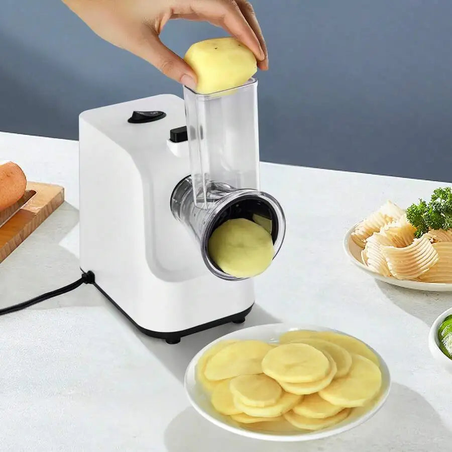 Electric Cheese Grater &Salad  Maker With 5 Attachments , Vegetable Slicer, Shredder & Chopper