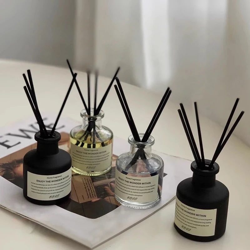 50ml Fireless Aromatherapy Set Freesia Jasmine Fragrance Oil With Reed Diffuser