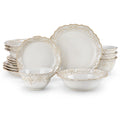 MALACASA 16/32 Piece Plates Dinner Sets  White Stoneware