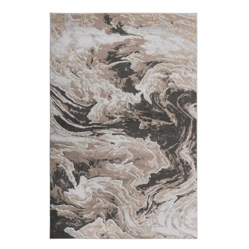8x10 Brown Abstract Non-Shedding Area Rug  - Stain Resistant