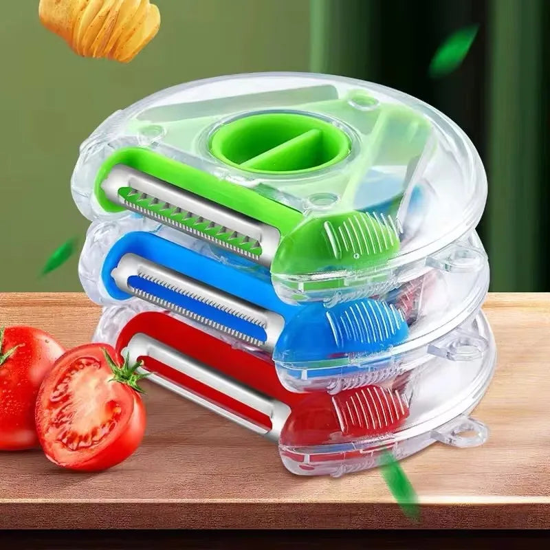 3in1 Magic Trio Peeler Set Vegetable Peeler, Slicer, Shredder & Julienne Cutter