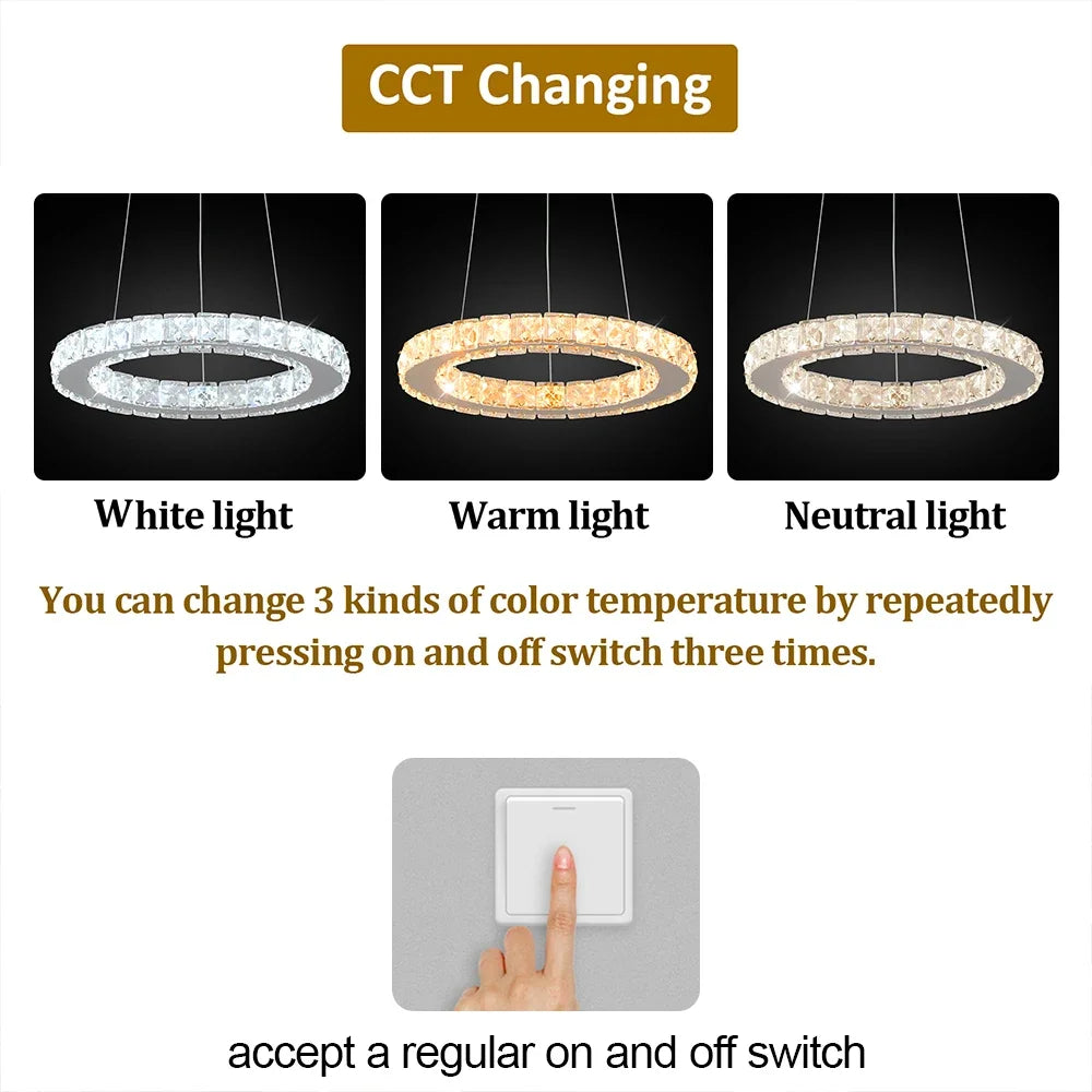Crystal Droplight Led Pendant Light Loft Stairs Chandelier Hanging Ceiling Lamp