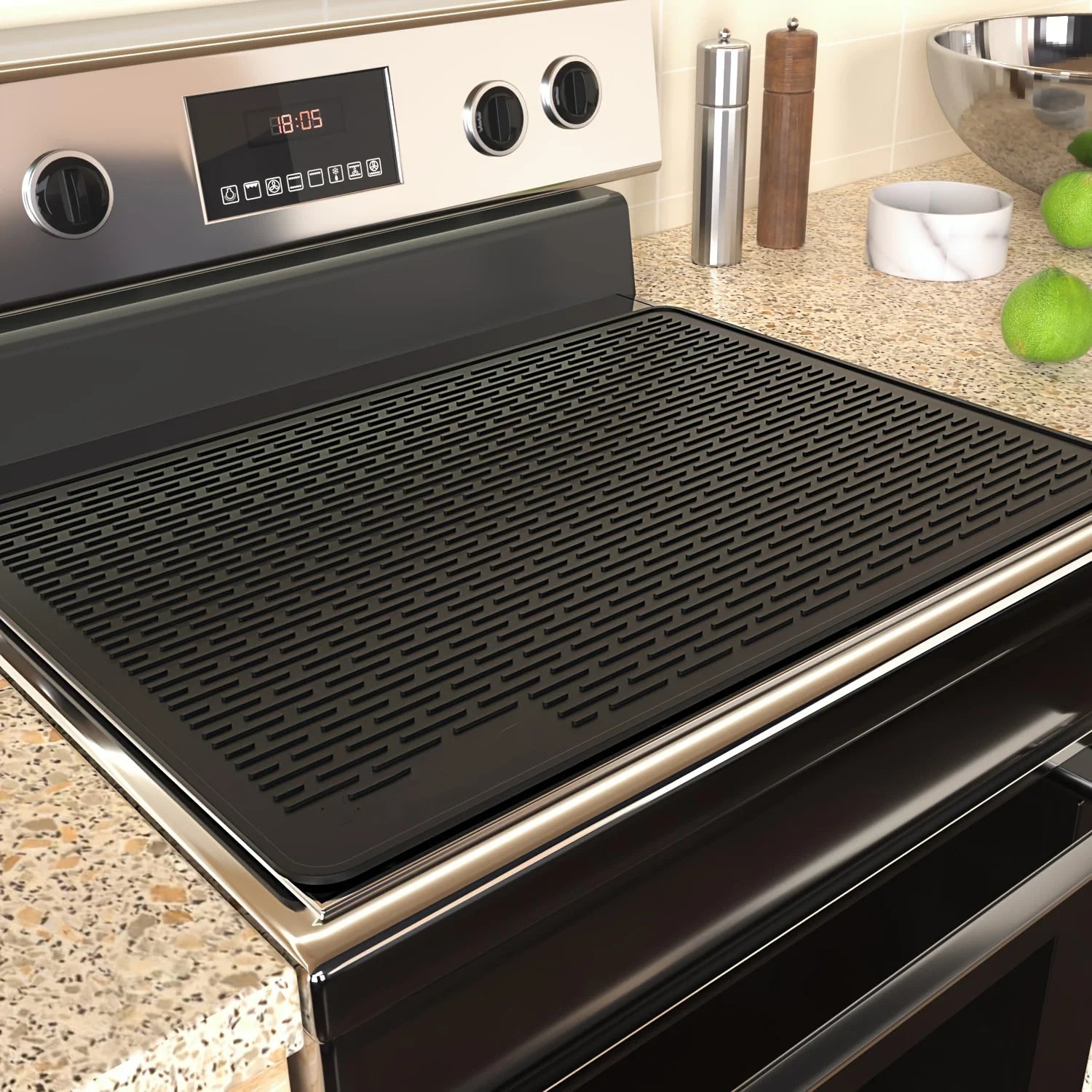 Silicone Stove Top Cover Mat, Heat Resistant Electric Glass Cooktop Protector,