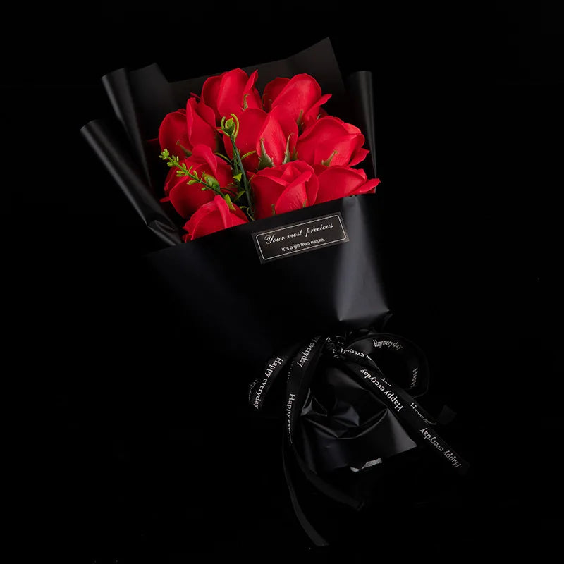 9 Heads Soap Flower Rose Bouquet Artificial