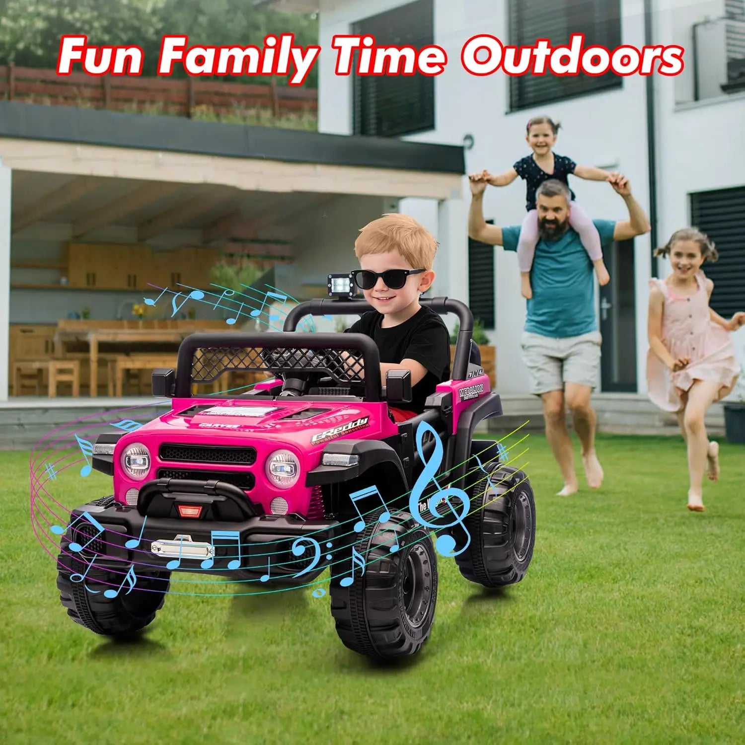 12V 2 Seater Kids Ride-On Electric Car with Remote Control, Music & LED Lights